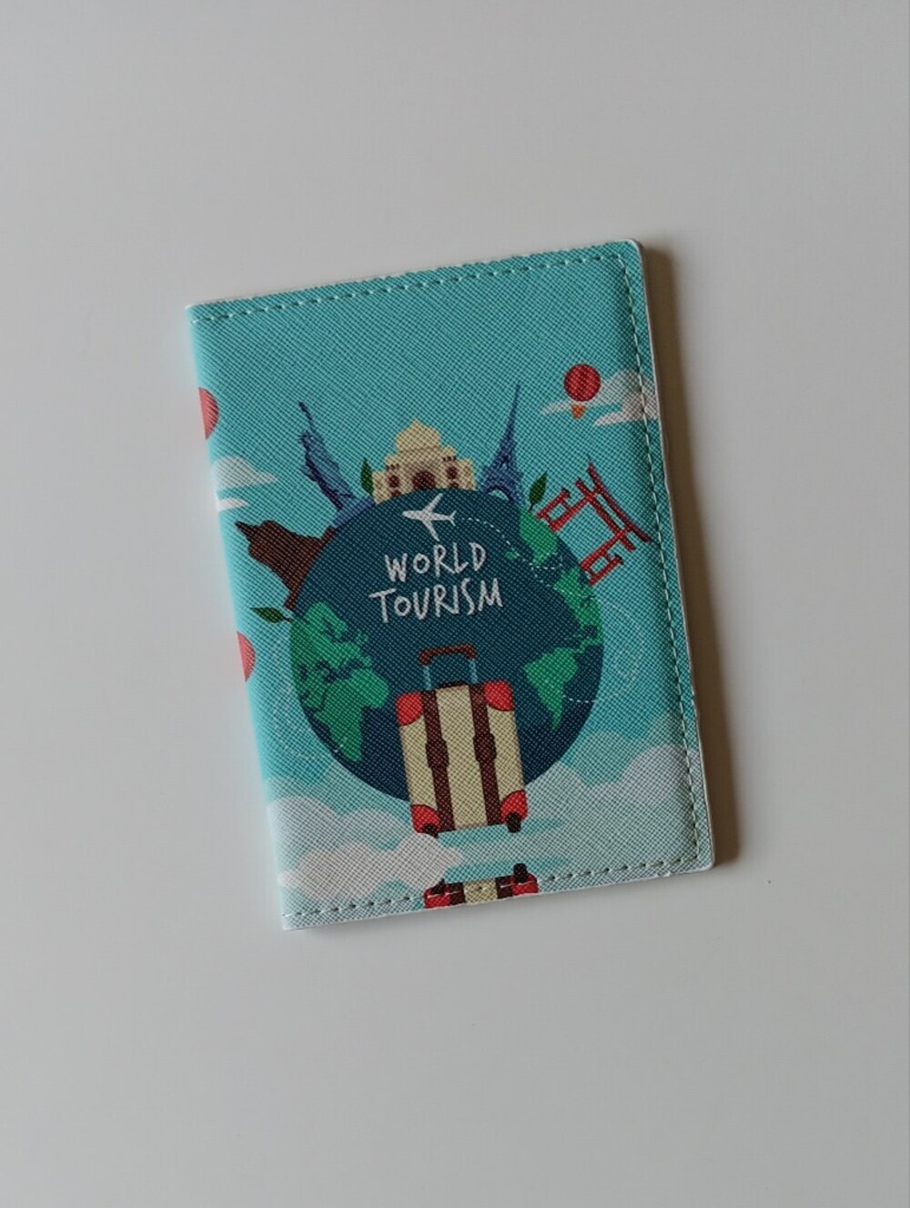 World Tourism Passport Cover - Teal Travel Print - Picture 3 of 5